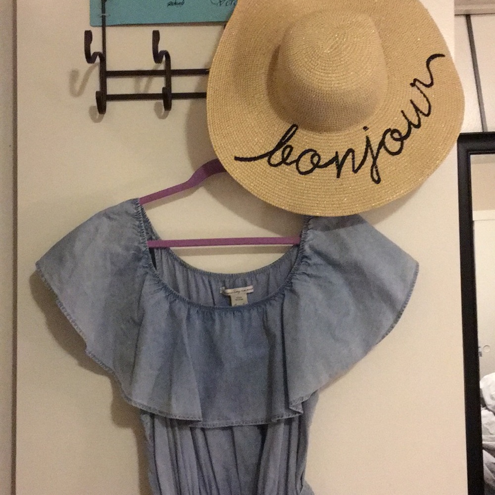 American Rag x Macy’s off shoulder chambray dress